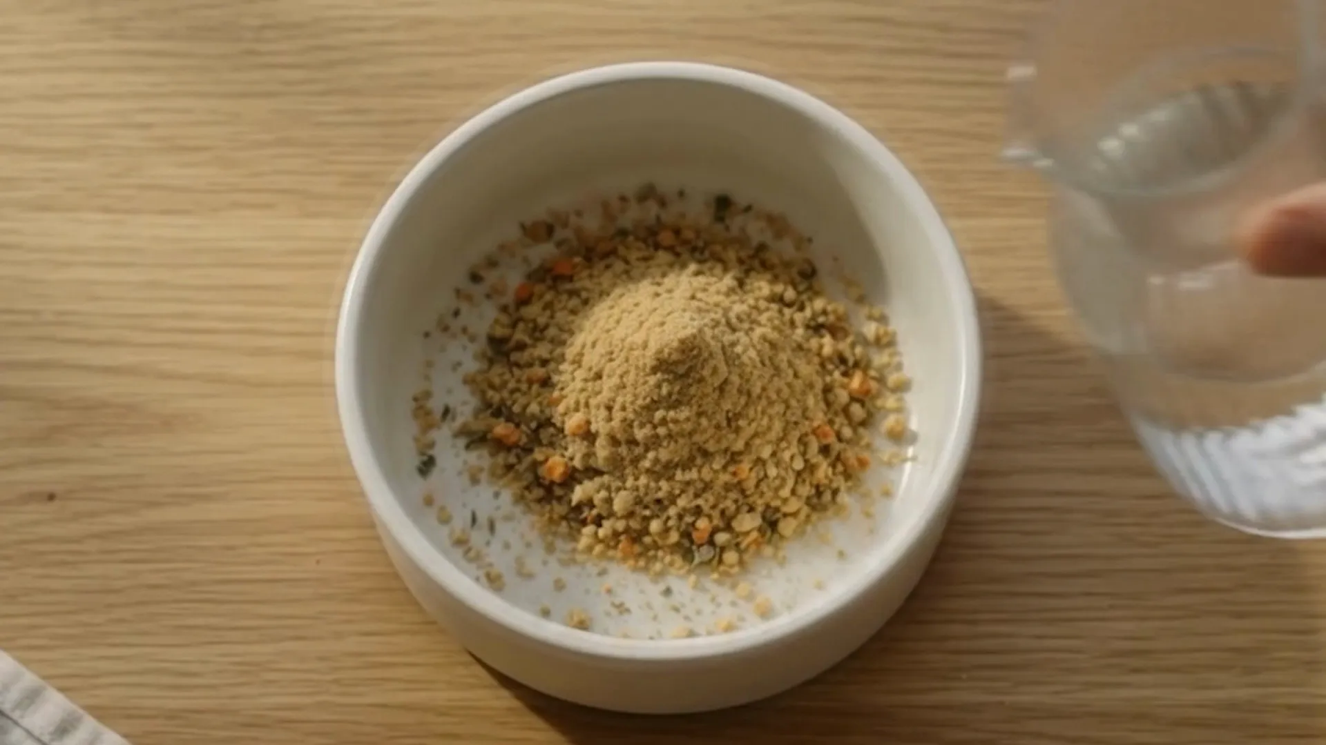 Warm water poured over dry Ember, blooming into a meal.
